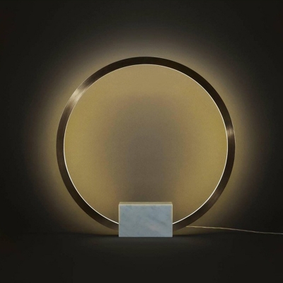 Modern Style Table Lamp 1 Light Metal Ring Table Lamp for Bedroom