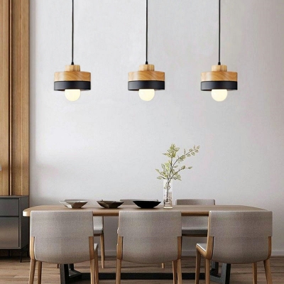 Wood Hanging Pendant Lights Modern Minimalism Down Lighting for Dinning Room