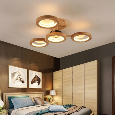 Wooden Flush Ceiling Light 5.9