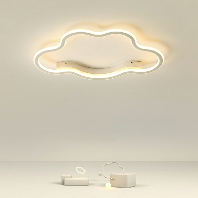 1-Light Ceiling Lights Flush Mount Kids Style Cloud Shape Metal Flushmount Lights