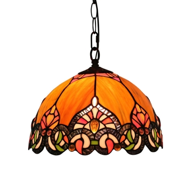1-Light Hanging Lamp Kit Tiffany Style Dome Shape Metal Pendant Ceiling Lights