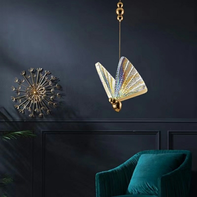 1 Light Modern Pendant Lighting Butterfly Acrylic Hanging Lamp
