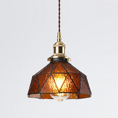 1-Light Pendant Ceiling Lights Retro Style Cone Shape Metal Hanging Light Fixtures