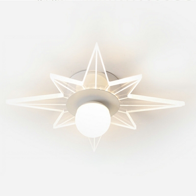 2-Light Close To Ceiling Chandelier Kids Style Geometric Shape Metal Flush Mount Light