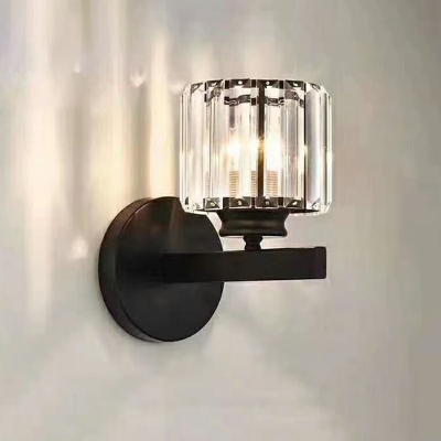 Gold Ring Wall Mount Lighting Modern Style Crystal 2 Lights Sconce Light