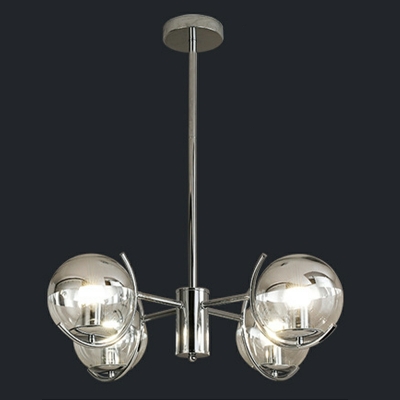 Industrial Silver Chandelier Lamp Clear Glass Sputnik Chandelier Light