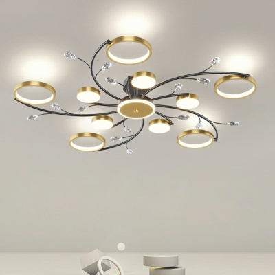 LED Modern Semi Flush Mount Ceiling Light Simplicity Flush Mount Ceiling Fixture for Living Room