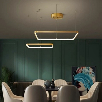 LED Pendant Light Fixture Metal Linear Living Room Bedroom Dining Room Chandelier Lighting Fixtures