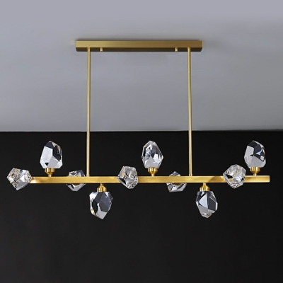 Modern Style Diamond Island Lights Crystal 10-Lights Island Lamps in Gold