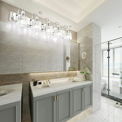 Postmodern Style Glass Wall Light Metal Wall Sconces for Bathroom