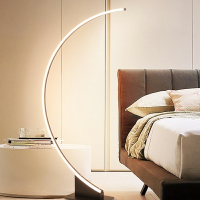 Twist Nightstand Lamp Modern Style Metal 1-Light Led Lamp in Coffee