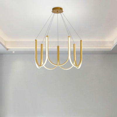 Ultra-Contemporary Chandelier Light Fixture Metal LED Hanging Pendant Light