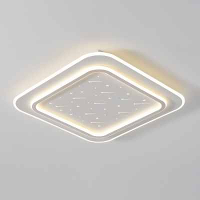 White Acrylic Shade Flush Mount Fixture Geometric LED Flush Mount Lighting