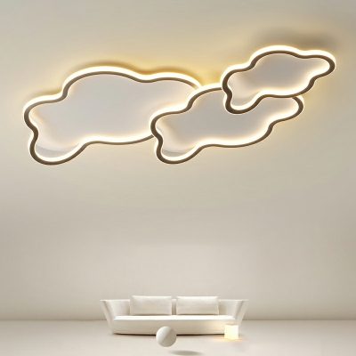 3-Light Ceiling Light Fixtures Kids Style Cloud Shape Metal Flushmount Lights
