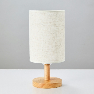 Beige Rectangle Table Light Modern Style Fabric 1 Light Night Table Lamps