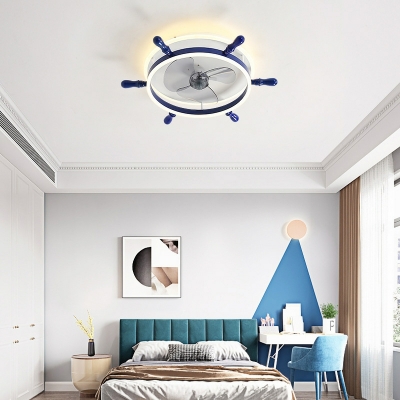 Creative Drum Ceiling Fans Modern Ceiling Lights for Kid's Room