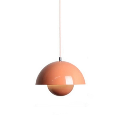 Dome Metal Hanging Light Fixtures Macaron Suspension Pendant for Dinning Room