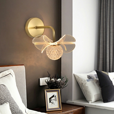 Globe Shade Wall Mounted Light Modern Style Glass Sconce Light Fixture  for Bedroom