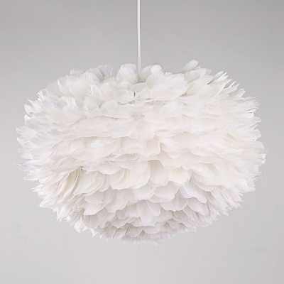 Hanging Ceiling Light Modern Style Feather Suspension Light for Living Room