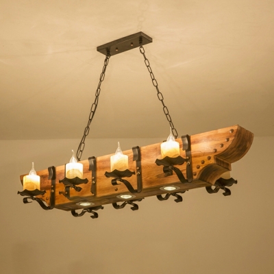 Island Lamps Industrial Style Wood Island Lighting for Living Room