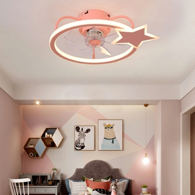 LED Flushmount Fan Lighting Fixtures Children's Room Bar Dining Room Living Room Flush Mount Fan Lighting