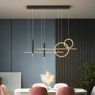 Linear Modern Pendant Lighting Fixtures Minimalism Island Lighting for Dinning Room