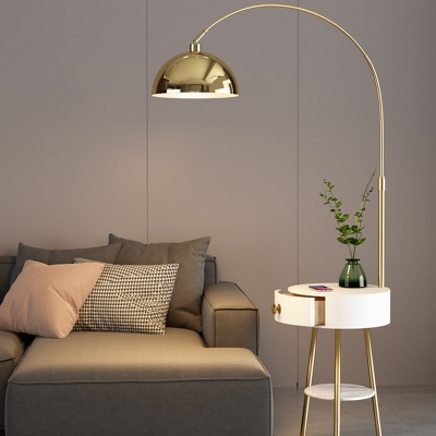 Modern Floor Lamp 1 Light Metal Bowl Shade Floor Lamp for Living Room