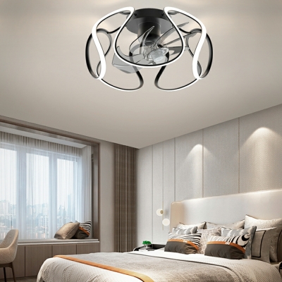 Modern Flushmount Fan Lighting Fixtures Bedroom Dining Room Living Room Flush Mount Fan Lighting