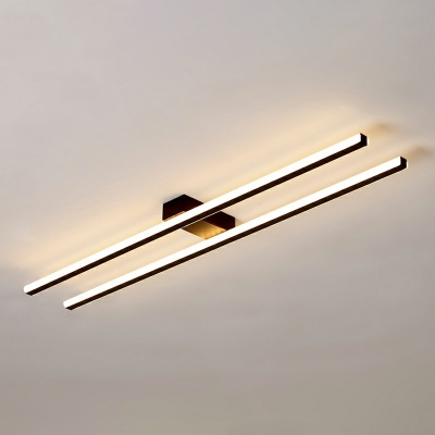 Modern Minimalist Strip Ceiling Light  Aluminum Flushmount Light for Living Room and Bedroom