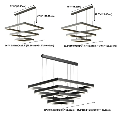 Multilayer Pendant Lighting Modern Style Acrylic Suspension Pendant Light for Living Room