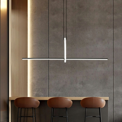 Nordic Geometric Strip Island Light Minimalist LED Island Pendant for Living Room