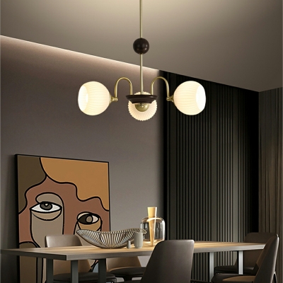Nordic Modern Iron Chandelier Minimalist Glass Chandelier for Living Room