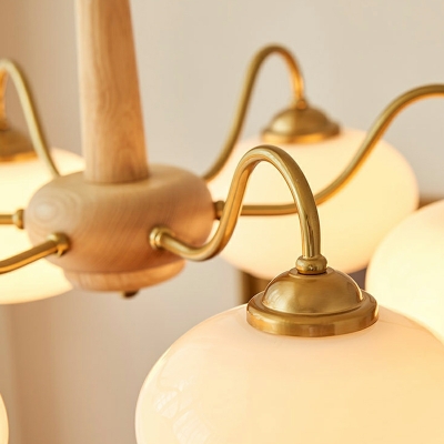 Oval Pendant Light Modern Style Glass Hanging Lamps Kit for Living Room