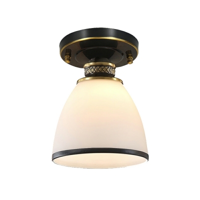 Traditional Dome Flush Mount Ceiling Light Fixtures Glass Panes Flush Mount Lamp