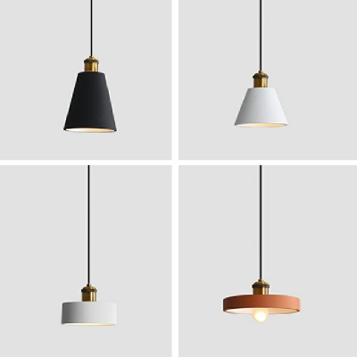Vintage Style Coffee Shop Single Pendant Light with Resin Shade 4 Colors Available