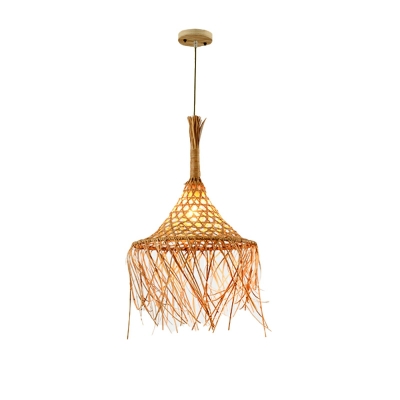 Weaving Pendant Lighting Rattan 1 Light Hanging Lamp for Dining Room