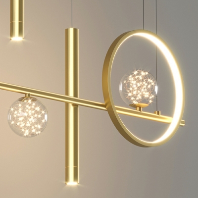 7-Light Island Lighting Contemporary Style Globe Shape Metal Ceiling Lights
