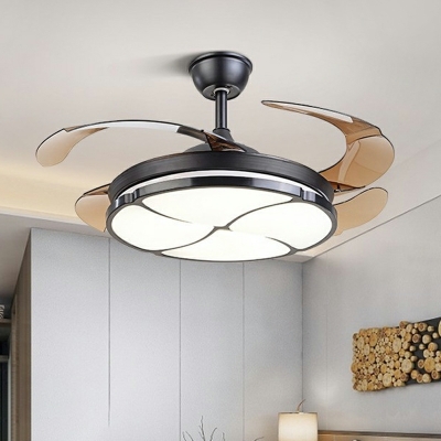 Acrylic Shade Fan Lighting Minimalist Styel LED Ceiling Fans for Bedroom