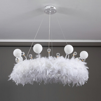 Hanging Lighting Kit Modern Style Feather Suspension Light for Living Room