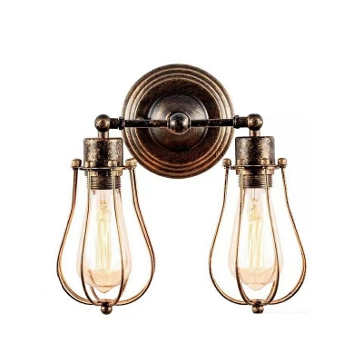 Industrial Style Wrought Iron Wall Sconces Iron Frame Wall Light
