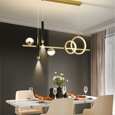 Modern Island Lighting Fixtures Linear Minimalism Chandelier Light Fixture for Dinning Room