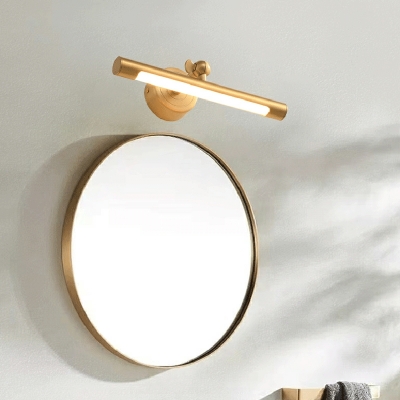 Nordic Copper Vanity Light Minimalist Metal LED Wall Mounted Mirror Front for Bathroom