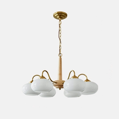 Oval Pendant Light Modern Style Glass Hanging Lamps Kit for Living Room