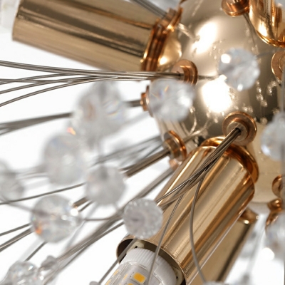 Sputnik Chandelier Lighting Fixtures Modern Crystal Hanging Ceiling Lights for Living Room