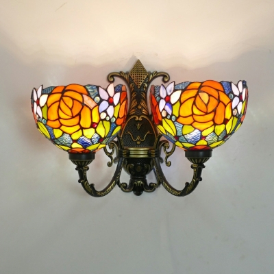 Tiffany-Style Wall Lighting Fixtures 2 Bulbs Vanity Light Fixtures