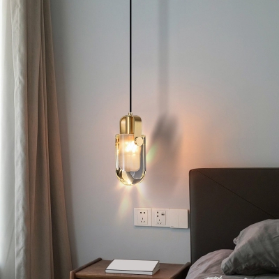 1 Light Pendant Lighting Crytsal Hanging Lamp for Bedroom