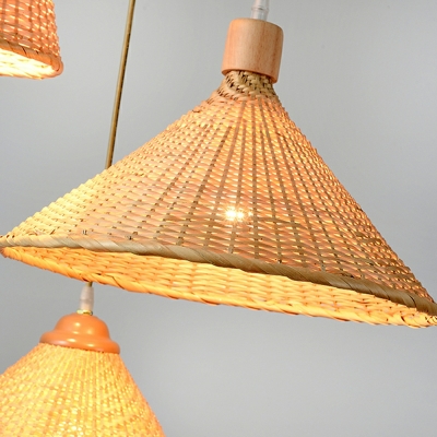 1 Light Pendant Lighting Rattan Weaving Hanging Lamp for Dining Room