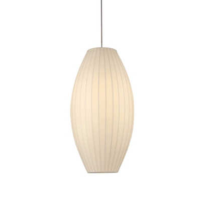 1 Light Sphere Pendant Lights Modern Style Silk Pendant Light in White