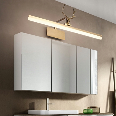 1-Light Wall Mounted Lamps Modern Style Linear Shape Metal Led Bathroom Vanity Light Fixtures
