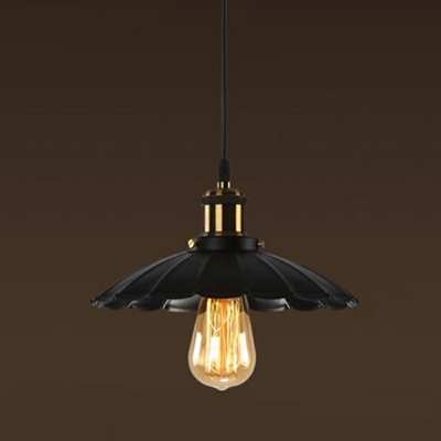 Black Cone Hanging Light Kit Industrial Style Metal 1 Light Pendant Light